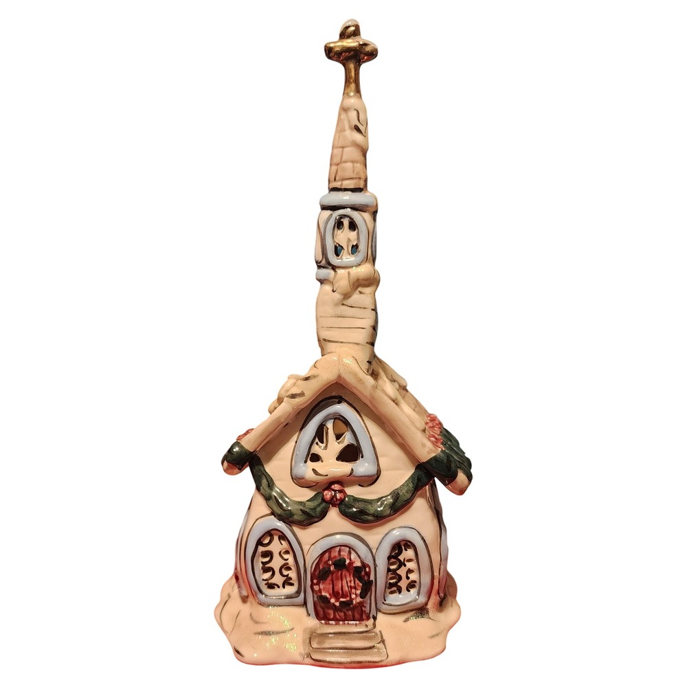 Blue Sky 2009 Heather Goldminc Church House Candle Holder Christmas Decor